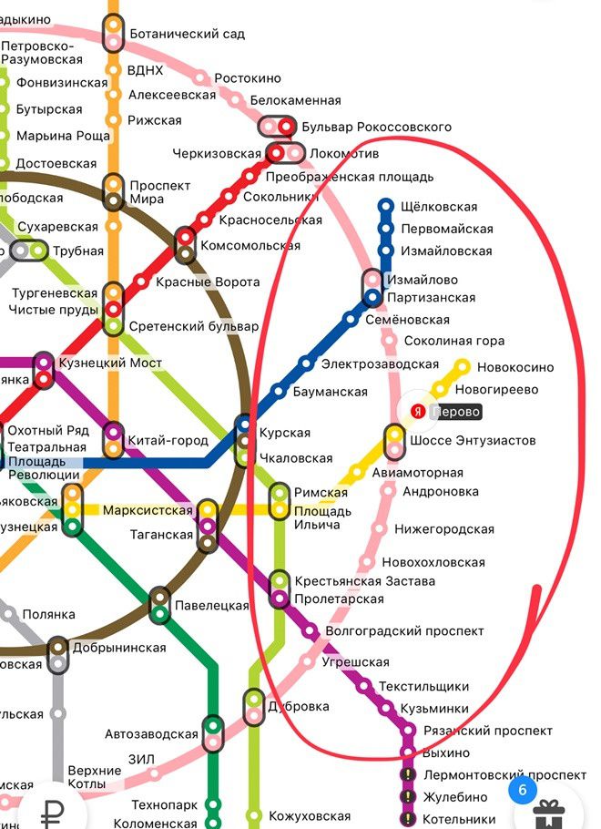 Карта метро черкизовская