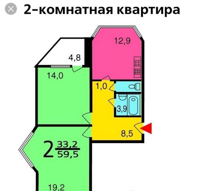 П 44 планировка 2 х комнатная