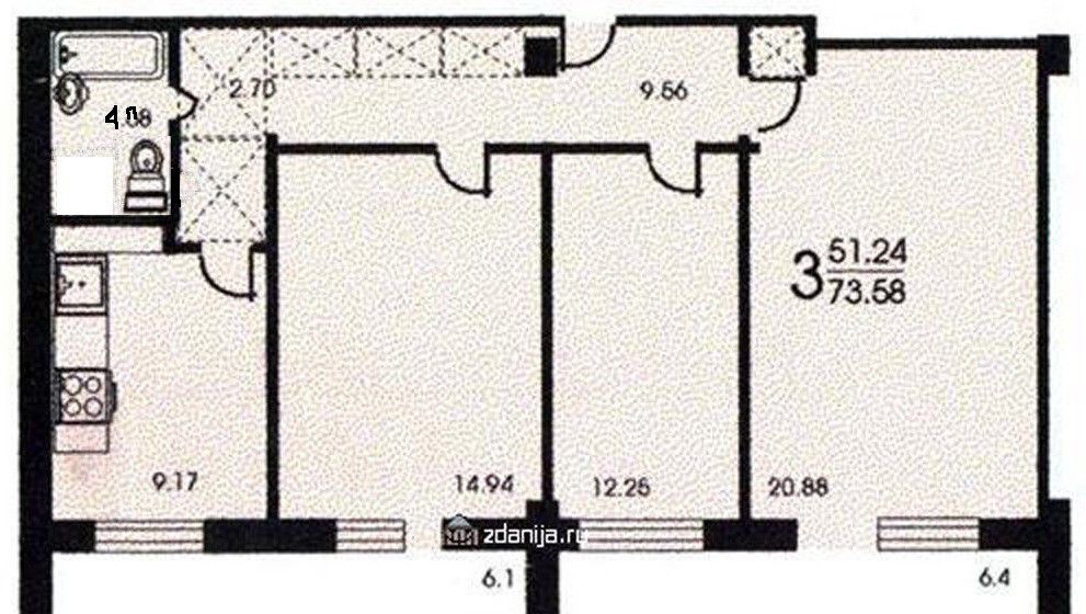 Планировка квартир башня вулыха Аренда трёхкомнатной квартиры Москва, метро Таганская, 2-й Котельнический переул