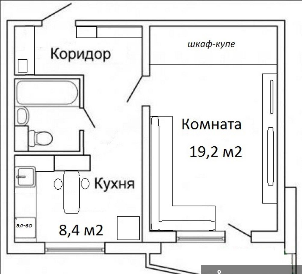 Однокомнатная квартира карта