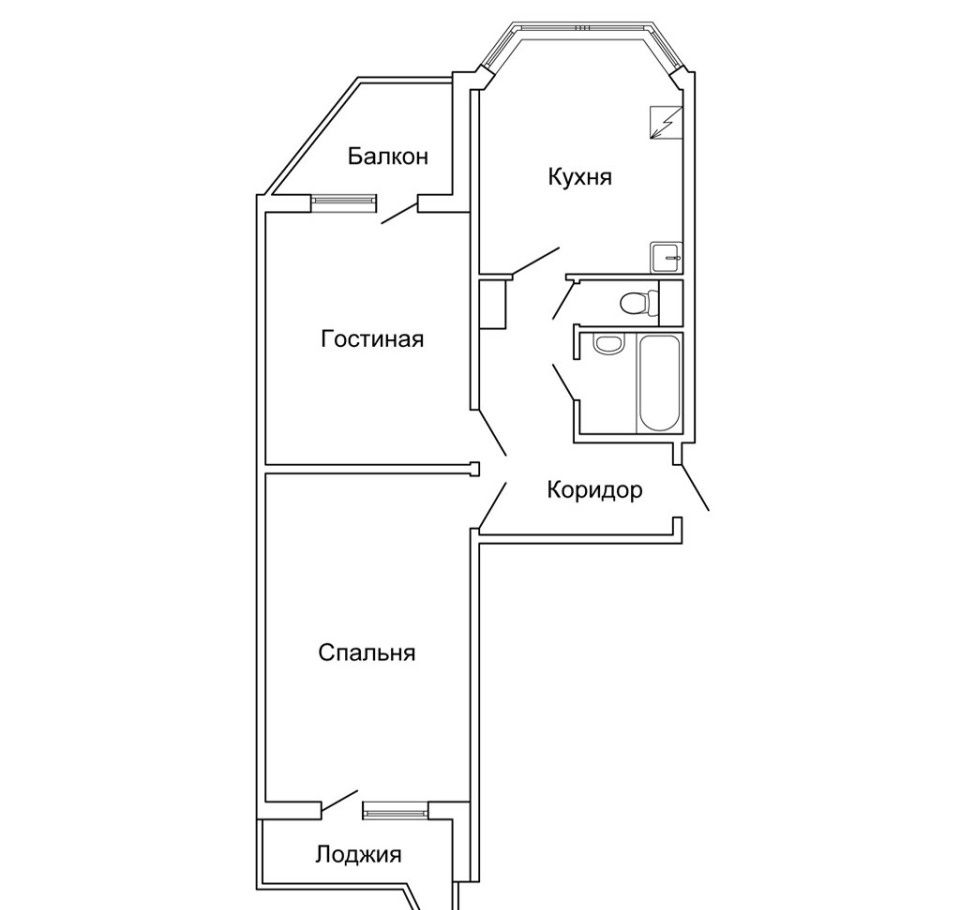 План квартиры п44 двушка